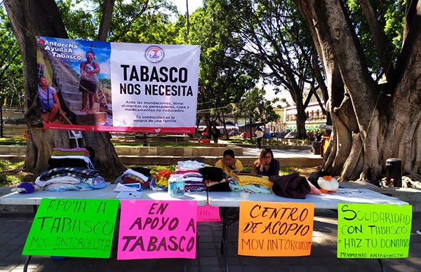 Oaxaqueños refuerzan campaña de ayuda para Tabasco