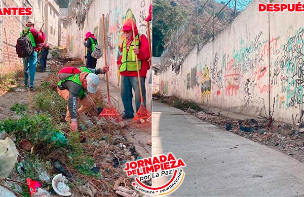 Más limpieza, menos inundaciones en La Paz gracias a Antorcha