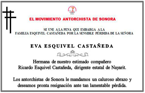 Esquela | Eva Esquivel Castañeda 