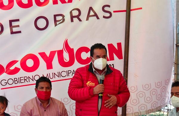 Inaugura ayuntamiento antorchista pavimentación en Ocoyucan