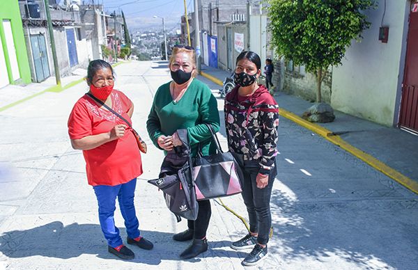 Concluyen pavimentación de vialidades de San Isidro y La Ladera