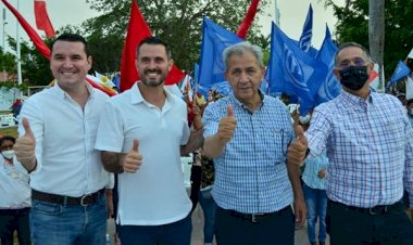 Con representantes de alianza Va por México, arranca campaña Samuel Aguirre