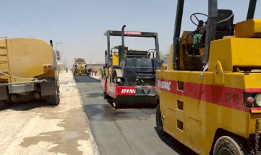 Avances en los trabajos de pavimentación del libramiento en El Zacatón