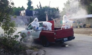 Fumigan contra Covid-19 en San Felipe Otlatepec y San Pablo Ameyaltepec