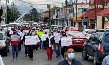 Chalquenses protestan contra gobierno de Morena por inundaciones