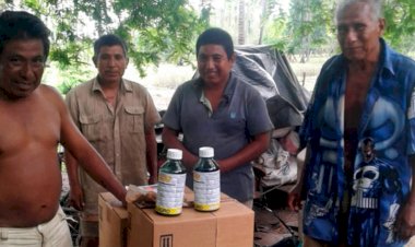 Agradecen campesinos de Tres Palos la entrega de herbicidas