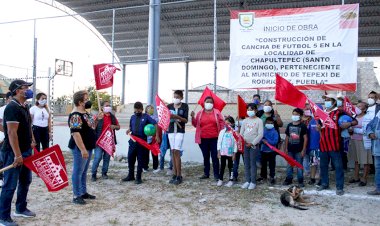 Inicia Construcción de cancha de futbol rápido en Chapultepec