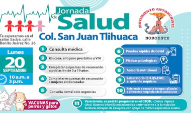 Antorcha promueve jornadas de salud para todos