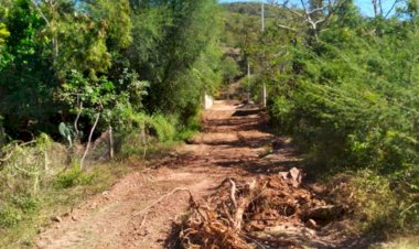 Arreglan carreteras y caminos en Tecomatlán