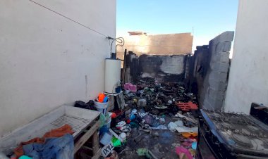 Incendio en tejaban perjudica familia de escasos recursos de Saltillo