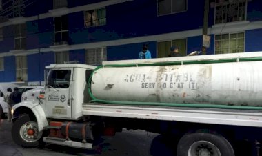 Habitantes de GAM se quedan sin agua, Antorcha apoya con pipas