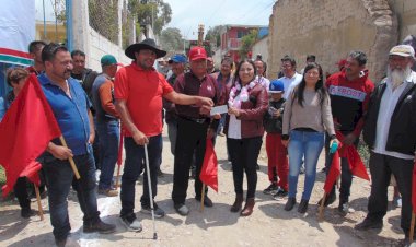 Inicia adoquinamiento en junta auxiliar de Los Garcías