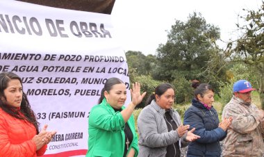 Inicia construcción de pozo profundo en Santa Cruz Soledad, Puebla