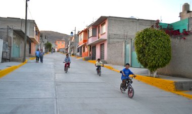 La pavimentación de calles llegó a Chimalhuacán con la gestión de Antorcha