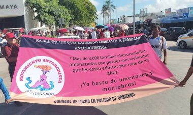 Se manifiestan antorchistas por faltas de Gobierno de Quintana Roo